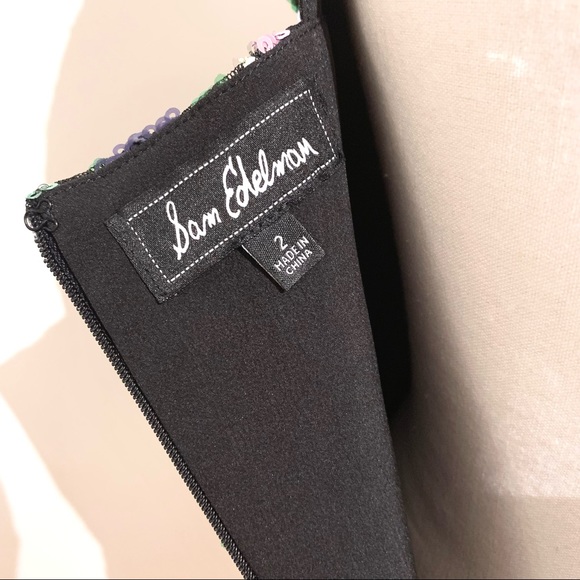 SAM EDELMAN Cap Sleeve Floral Sequin Dress - Picture 11 of 15